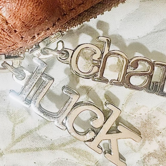 Charm & Luck Brown Textured Leather Embellished Silver & Rhinestone Hobo Bag - Picture 6 of 9